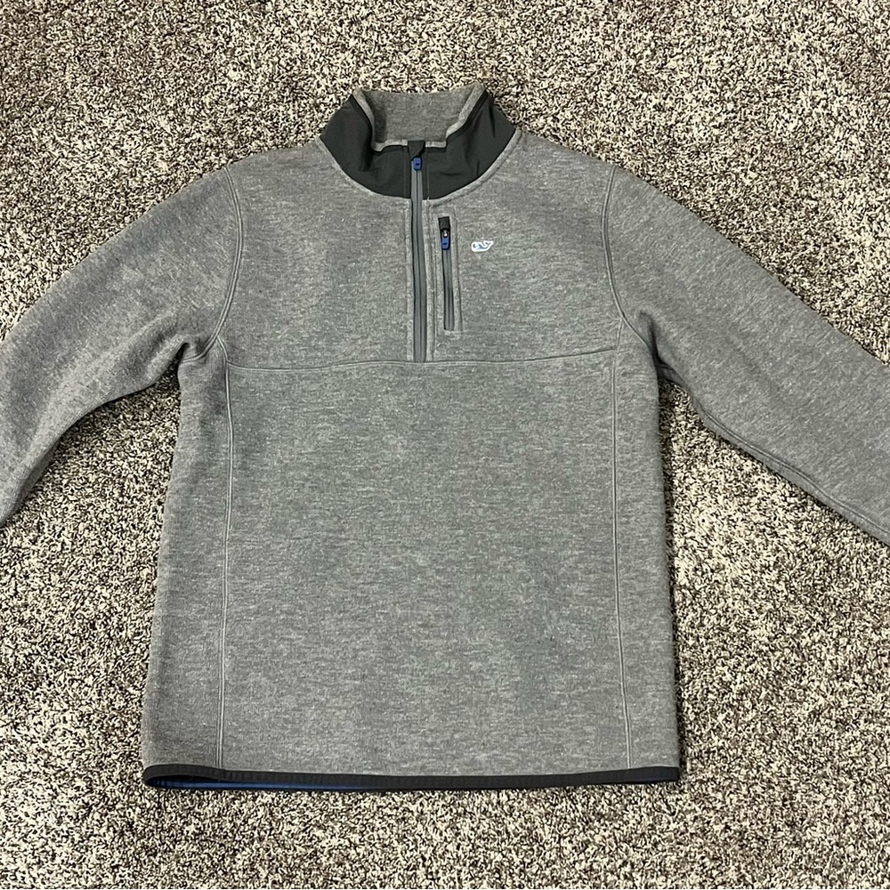 Vineyard Vines Kids Gray Quarter-Zip Sweater